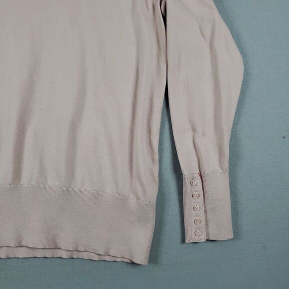 BODEN Eldon Crew Neck Long Sleeve Button Cuff Sweater Cotton Blend Blush - Picture 3 of 10